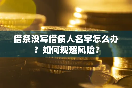 济南借条没写借债人名字怎么办？如何规避风险？